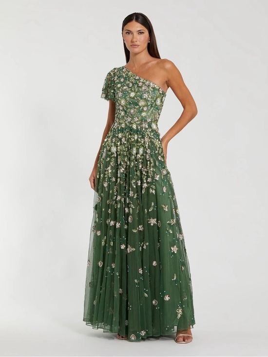Mac Duggal Dresses & Skirts - Mac Duggal 6159 Green One Shoulder Embellished A Line Gown Size 14 NWT